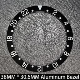 Sloping 38mm * 30.6mm Ceramic/Aluminum Blue Luminous Bezel GMT and Diving Watch Insert Fit for 40mm Watch Case Replacement Watch