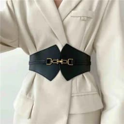 1pcs Waist Cincher Women's Black Stretchable Adjustable Wide Belt to Match Suit Waist Belt Retro Fashion All-Match Sweater Belt
