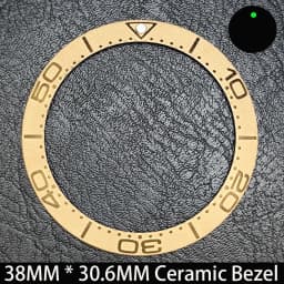 Sloping 38mm * 30.6mm Ceramic/Aluminum Blue Luminous Bezel GMT and Diving Watch Insert Fit for 40mm Watch Case Replacement Watch