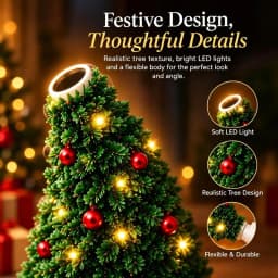 Christmas Projector Light USB Powered Christmas Night Lights With 6 Holiday Patterns Flexible Tree Lamp For Bedroom Ceiling