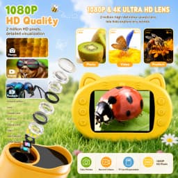 Kids Microscope 2.4-Inch IPS Display Handheld Digital Microscope 1000X USB Microscope Camera Educational Toy for Kids Students