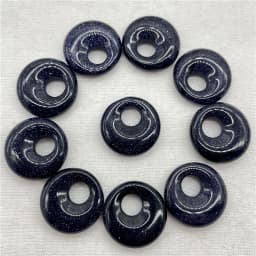 18mm Natural Gem Stone Quartz Crystal Amethyst Donut Charm Beads Pendant For Diy Jewelry Making Necklace Accessories 10pcs