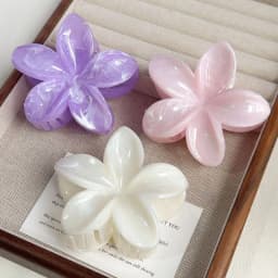 Elegant Flower Hair Clip Crab 8cm Large Plastic Hair Claw Clips For Women Hairclip Cute Beach Hair Accessories Hawaiian Barrette