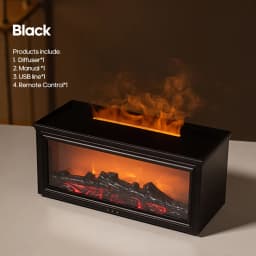 Simulated Fireplace Flames Aroma Diffuser Aromatherapy Ultrasonic Air Humidifier Sprayer Remote Controls/Essential Oil Set