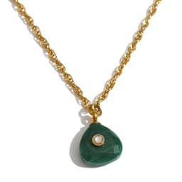 Yhpup New Arrivals Natural Stone Rectangle Triangle Necklace Pendant Exclusive