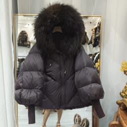 Winter High End Natural Large Fur Collar Down Jacket Female Hooded Warm Thick Parker Jacket Women White Duck Down Loose Outwears