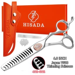 HISADA New Barber Scissors, 6.3-7.0 inch Professional Hair Cutting Scissors, Blind Hole Design Salon Scissors, Ergonomic Comfort
