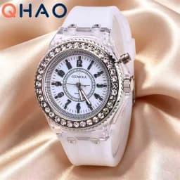 LED Light Flash Luminous Watches Women Men Boys Girls Silicone Wrist Watch Fashion Rhinestone Clock Kids Children Relogio Saati