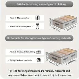 Large Storage Organizer Bag -Heavy-Duty Non-Woven Fabric with Clear Window, Multi-Layer Clothing Organizer for Closet, Under-Bed