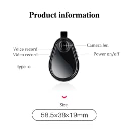 1080P Action Camera Oculta Wide View Angle Portable Small Nacklace Audio Video Voice DV Dictaphone 8-128GB Digtal Recorder Cam