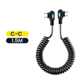 6A Dual Elbow USB C To Type C Short Spring Data Cable Fast Charging USB Type C Cable For Samsung Xiaomi Phone Charger Wire