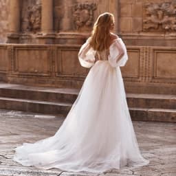 Customized Side Slit Wedding Dresses with Soft Tulle 2025 Ivory Strapless Full Sleeve Bridal Gowns Women Summer Vestido De Novia