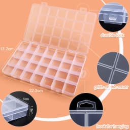 Plastic Clear Organizer Box Bead Storage Containers with Adjustable Dividers for Craft Jewelry Fishing Tackles Parts Storage