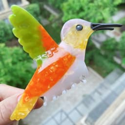 Novelty Bird & Hedgehog Acetate Hair Claw Clips, Whimsical Hummingbird Parrot Shark Clips for Women Girls