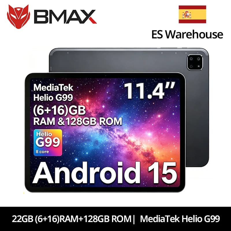 BMAX I12 Power Tablet 11.4" 2.4K IPS 90Hz Display MediaTek Helio G99 8-core 22(6GB+16GB) RAM 128GB ROM 8000mAh Type-C Android 15 Tablets 4G LTE GPS WiFi Support Dual SIM