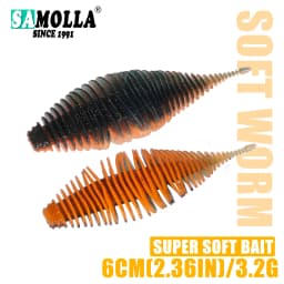 SAMOLLA Worm Silicone Soft Lure Fishing Lure Bellows Gill Artificial Pike Bass Swimbait Rig For Fishing Baits leurre souple