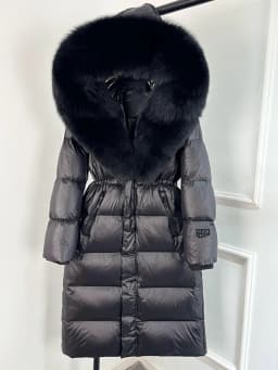 Janveny Thick Glossy Long Puffer Jacket Women Real Fox Fur Hooded 2026 Winter 90% Duck Down Coat Waterproof Female Warm Parkas