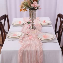 Event Designing Table Runner Cheese Cloth Gauze Crepe Rustic Wedding Party Decor Farmhouse Tabledecor House Warming Gift Easter