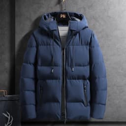 Winter Thickened Hooded Men's Cotton Jacket Warmth Outerwear Bread Style Coat Standard Fit Business Gentleman Daily Wear