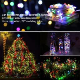 LED Outdoor Light String Fairy Garland Battery Power Copper Wire Lights For Christmas Festoon Party Wedding 8 Colors