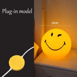 Squint/Wink Sphere Lamp Atmosphere Smile Light Dimmable USB Rechargeable or USB Plug-in Smiling Night Light for Home Decoration