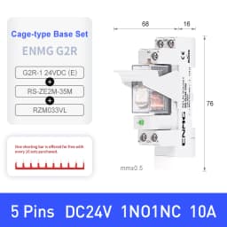 ENMG G2R-1 Ultra-Slim Electromagnetic Intermediate Relay DC24V 2NO 2NC DIN Rail Mount Industrial Automation Control Module Rail