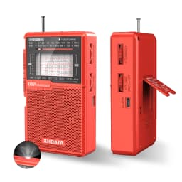 XHDATA D226 Portable DSP Radio AM FM SW Worldwide Receiver USB-C Rechargeable with Built-in Flashlight for Home Camping Outdoor