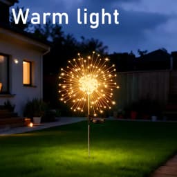 Solar Firework Ground Socket Lights Outdoor LED Lawn Fairy Lights Waterproof Garden Decor for Patio Pathway Yard Balcony