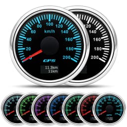 30/60/80/120/200 Km/h GPS Speedometer With GPS Antenna for 12V 24V Car Boat Marine Waterproof Speed Gauge Odometer 7 Colors led