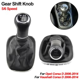5/6 Speed Car Gear Shift Knob Shifter Gaitor Boot Cover Black Fit For Opel Corsa D  2006 2007 2008 2009 2010 2011 2012 2013 2014