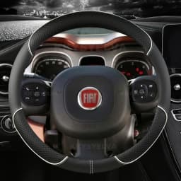 Car Steering Wheel Cover Microfiber Leather For Fiat Panda 2013 2015 2017 2019 2020 2021 2022 Auto Accessories