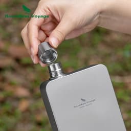 Boundless Voyage Titanium Flask Bottle Metal Liquor Bottle 0.4L, Ultra-Light Square Design for Camping Travel Office Ti3267D