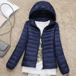 Women's Ultralight Thin down Jacket Quilted Coat Hooded Lightweight Silk Fiber Fill Fall Fashion Ladies' Premium Clothing