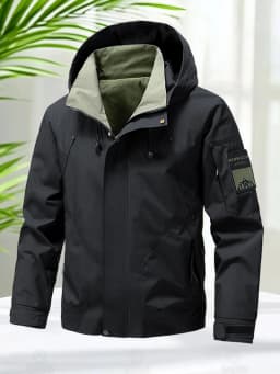 Waterproof Jacket Men Outdoor Softshell Zip Up Hooded Jacket Windbreaker Hiking Camping Coats Lightweight Spring Autumn Coats