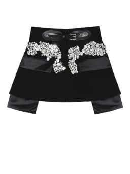 [EAM] High Waist  Black Beading Blingbling Rhinestones Mini Half-body Skirt Women Fashion Tide New Spring Autumn 2026 JY75801