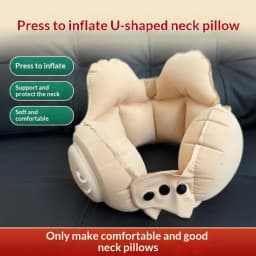 Hot Sale Portable Crown Inflatable U Neck Pillow Anti Tilt Headrest Soft Travel Sleeping Cushion For Driving Business Trip