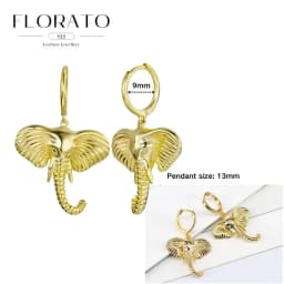 925 Sterling Silver ear needles Animal Butterfly/Elephant/Shell Pendant Hoop Earrings For Women Fashion Jewelry Accessories