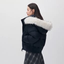 Semir Women Down Jacket Plush Collar Water Repellent Windproof 80 Percent Down Fill Streamlined Fit 2026 New Winter Daily Wear