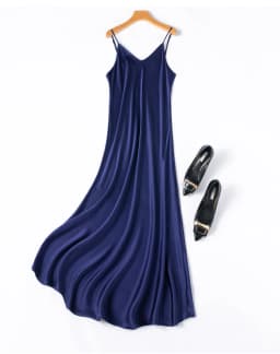 TAJIYANE 100% Mulberry Silk 21 Mommes Long Dresses Woman Summer 2025 New Satin Slip Dress Many Colors Ladies Clothes платье