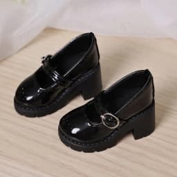 6cm* 3cm Doll Leather Shoes 1/4 Bjd Doll Thick Sole Round Toe High Heels Suitable For Dollfie Dream Mid-Dk Dod DollMore Luts