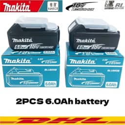 Original Makita 18V BL1860 6Ah Lithium Battery Power Tool Battery Replacement LXT BL1850B BL1840 18V Screwdriver with Battery MA