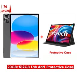 Giant Screen Lightly 14 inch Global Firmware Android 15 Phone Call Tablet PC 20GB 512GB BT5.0 5G WiFi GPS Google Play Tabs Pads