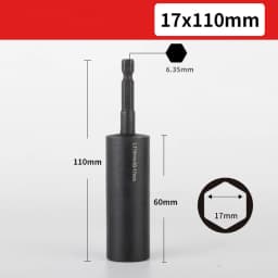 110mm Deepen Socket Wrenches Hexagon Nut Driver Drill Bit H8-H14 Sleeve Adapter Auto Repair Workshop Work Construction