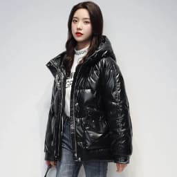 Short Down cotton Jacket For women's Winter 2026 New Glossy Fashion Loose Thick Coat Female Casual Cotton Hooded Parka Jackets