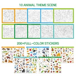 Fun Sticker Book, Search and Find Sticker Book Fun DIY Toy Book for Children Aged 3-10 Looking for Animal Parent-Child Interacti