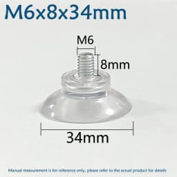 M4 M5 M6 M8 Transparent Suckers With Screw PVC Plastic Sucker Pad Holder Turn Nut Glass Table Tops Storage Tool Hooks