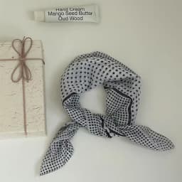 Retro Polka Dot Triangle Hair Scarf Accessories Women's Artistic Soft Cotton Skirt Headscarf Satin Bonnet Fashion Handkerchief