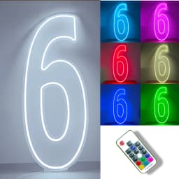 30inch Color-Changing Neon Sign Numbers - Free Standing & Hanging Option for Birthday Wedding Party Decor Lighting