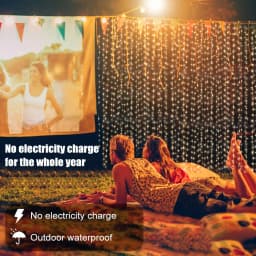 300Leds Solar Curtain String Light Outdoor Waterfall Garland Fairy Lights Garden Halloween Christmas Decoration Holiday Lighting