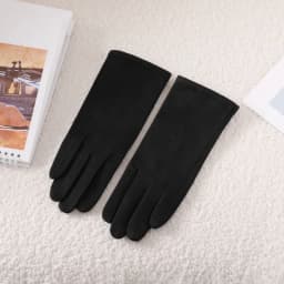 Simple Solid Style Fashion Elegant Women's Winter Suede Gloves Winter Keep Warm Touch Screen Add Velvet Thickened Elasticity Sof